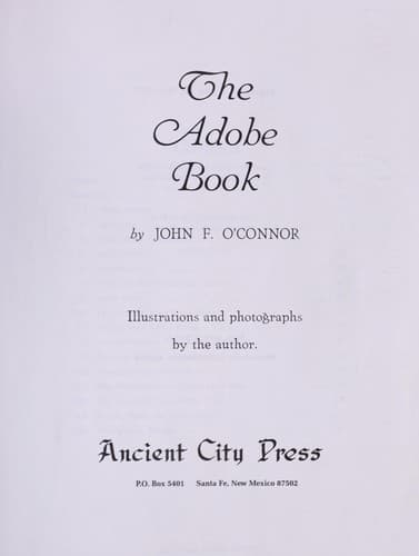 Tapa de The adobe book