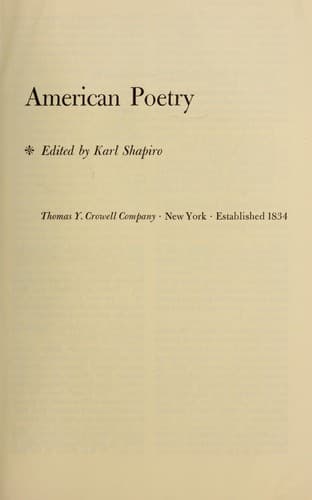 Tapa de American poetry
