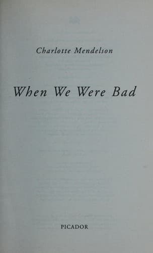 Tapa de When we were bad