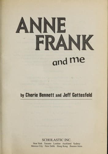 Tapa de Anne Frank and me