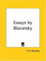 Tapa de Essays by Blavatsky