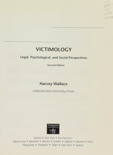 Tapa de Victimology