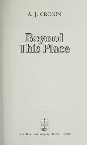 Tapa de Beyond this place