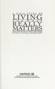 Tapa de A Bible study on living for what really matters