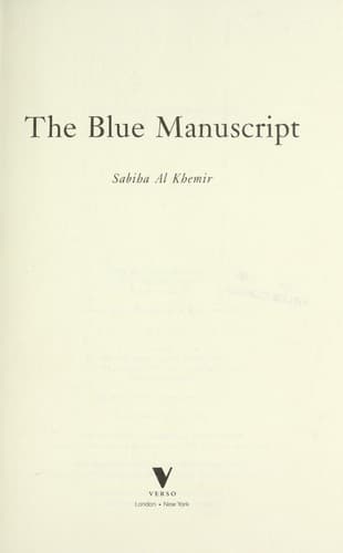 Tapa de The blue manuscript