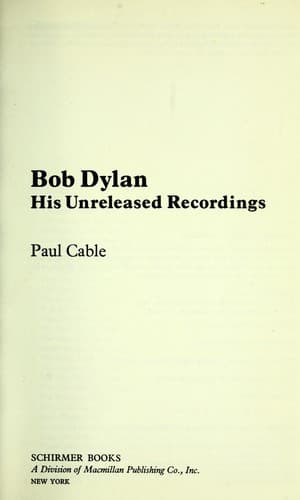Tapa de Bob Dylan, his unreleased recordings