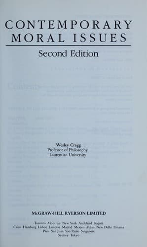 Tapa de Contemporary Moral Issues