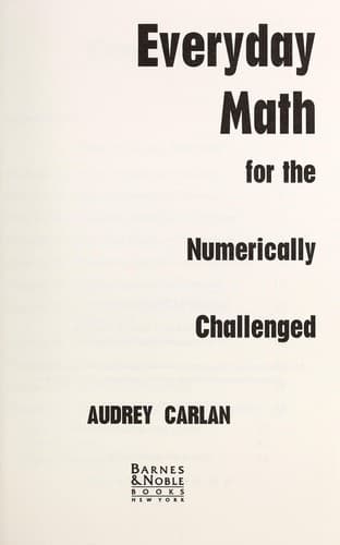 Tapa de Everyday math for the numerically challenged