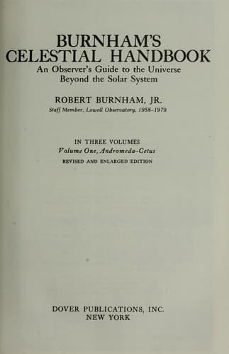 Tapa de Burnham's celestial handbook