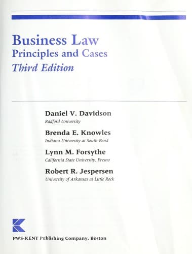 Tapa de Business law