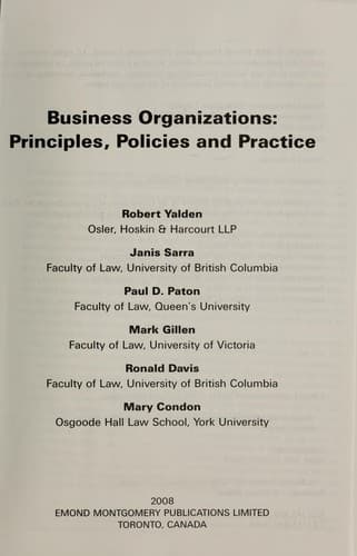 Tapa de Business organizations