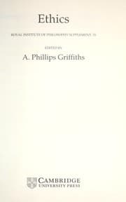 Tapa de Ethics (Royal Institute of Philosophy Supplements)
