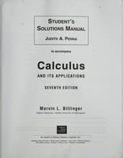 Tapa de Student's solutions manual to accompany Calculus and its applications