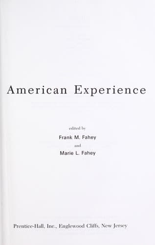 Tapa de Chapters from the American experience