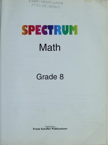 Tapa de Spectrum math