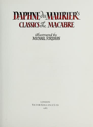 Tapa de Daphne du Maurier's classics of the macabre