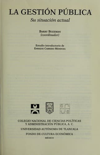 Tapa de Public management