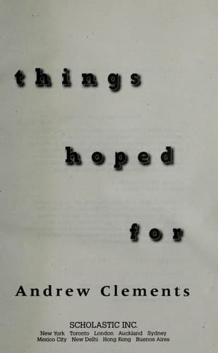 Tapa de Things hoped for
