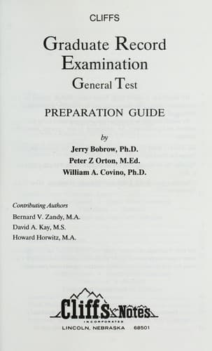 Tapa de Cliffs Graduate record examination general test preparation guide