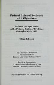 Tapa de Federal rules of evidence : with objections : reflect changes made to the Federal rules of evidence through July 9, 1995.