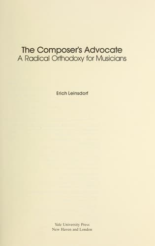 Tapa de The composer's advocate