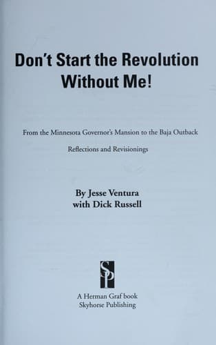 Tapa de Don't start the revolution without me!