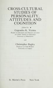 Tapa de Cross-cultural studies of personality, attitudes, and cognition