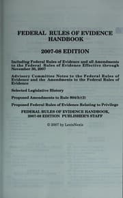 Tapa de Federal Rules of Evidence Handbook 2007-2008