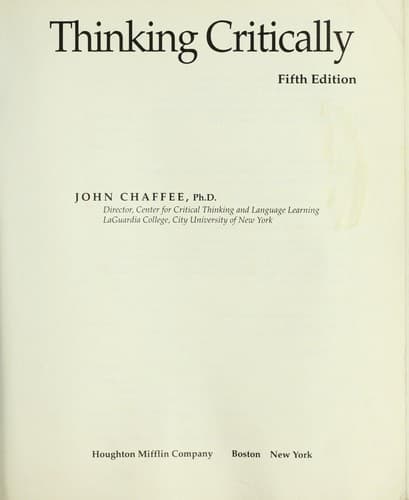 Tapa de Thinking critically