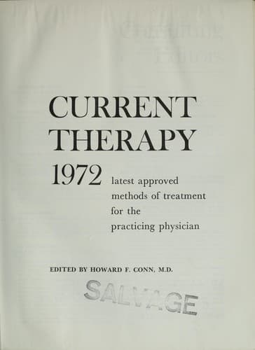Tapa de Current therapy, 1972