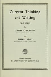 Tapa de Current thinking and writing