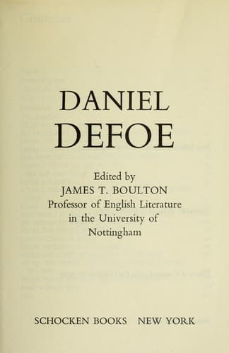 Tapa de Daniel Defoe