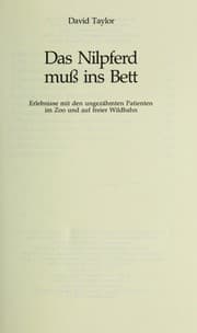 Tapa de Das Nilpferd muss ins Bett