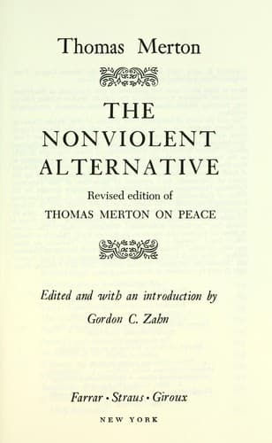 Tapa de The nonviolent alternative
