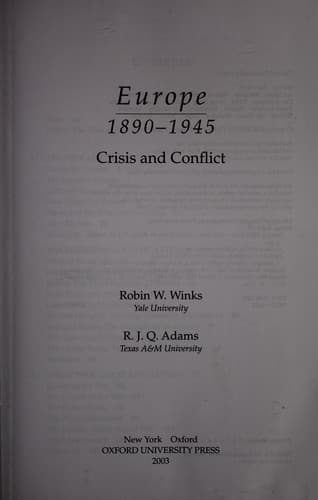 Tapa de Europe, 1890-1945
