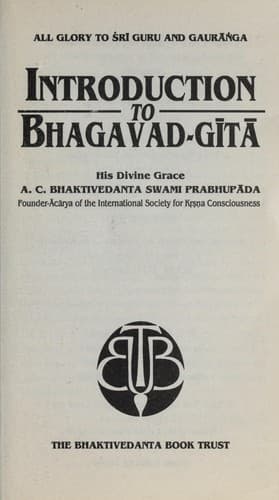Tapa de Introduction to Bhagavad-gita