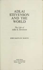 Tapa de Adlai Stevenson and the world