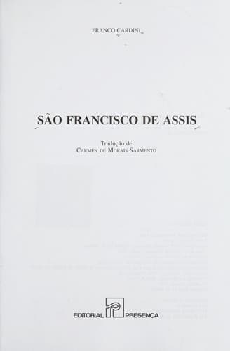 Tapa de Sa o Francisco de Assis