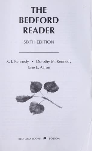 Tapa de The Bedford reader