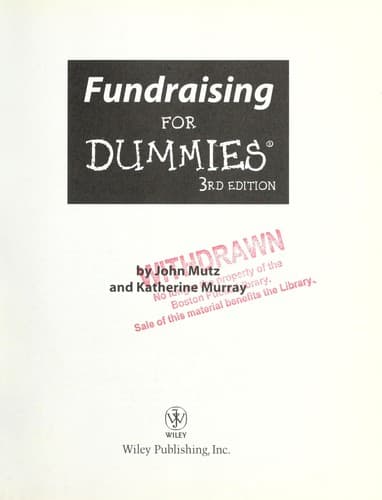 Tapa de Fundraising for dummies