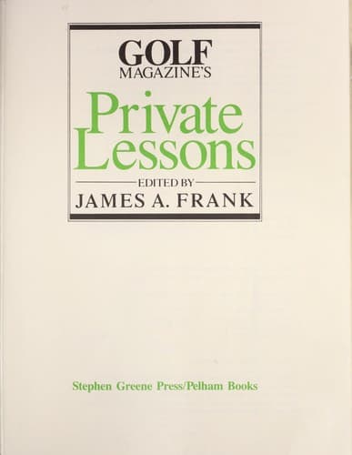 Tapa de Golf magazine's private lessons