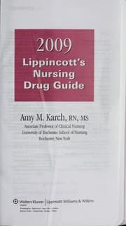 Tapa de 2009 Lippincott's nursing drug guide