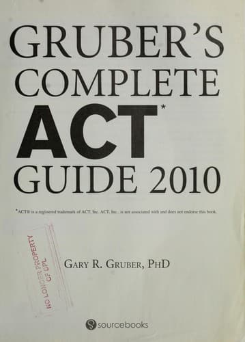 Tapa de Gruber's complete ACT guide 2010