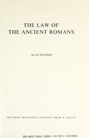 Tapa de The Law of the Ancient Romans