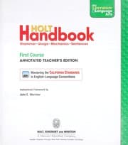 Tapa de Holt Handbook Mastering the California Standards in English-Language Conventions (Mastering the California Standards in English-Language Conventions, First Course)