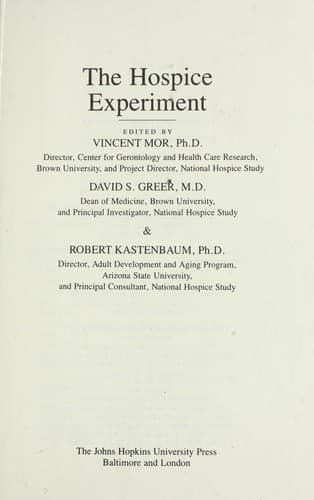 Tapa de The Hospice experiment