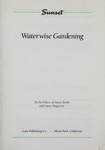 Tapa de Waterwise gardening