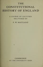 Tapa de The constitutional history of England