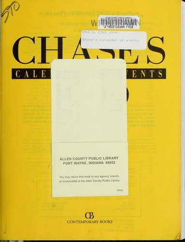 Tapa de Chase's calendar of events, 1999
