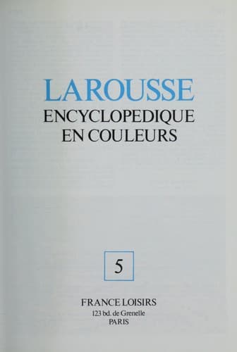 Tapa de Larousse encyclope dique en couleurs
